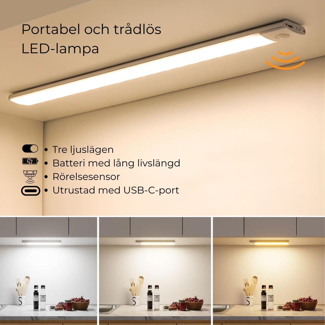 Portabel och trådlös LED-lampa